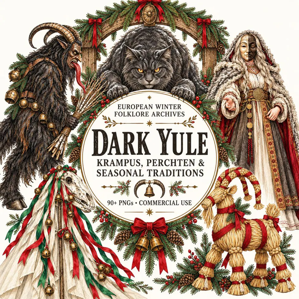 Dark Yule Folklore — cover of the VintageHauntArt collection