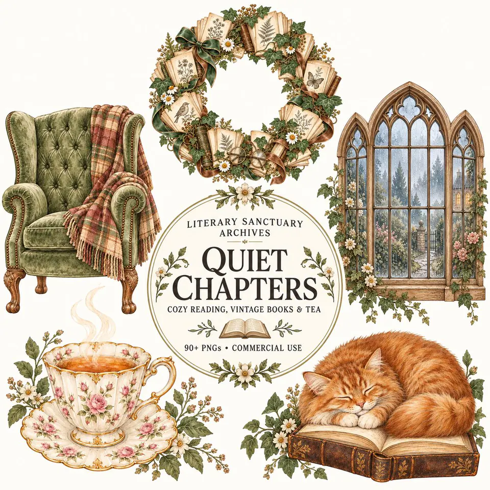 Quiet Chapters — cover of the VintageHauntArt collection