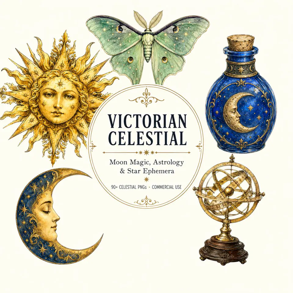 Victorian Celestial — cover of the VintageHauntArt collection