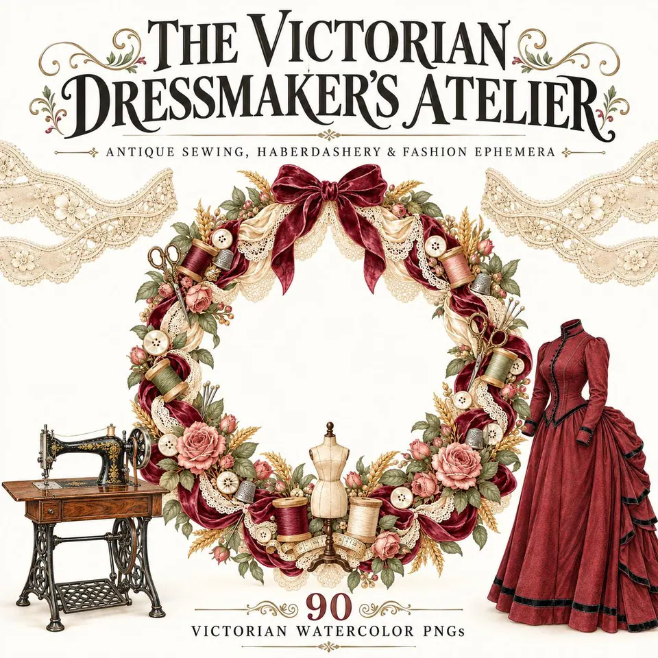 The Victorian Dressmaker's Atelier — cover of the VintageHauntArt collection
