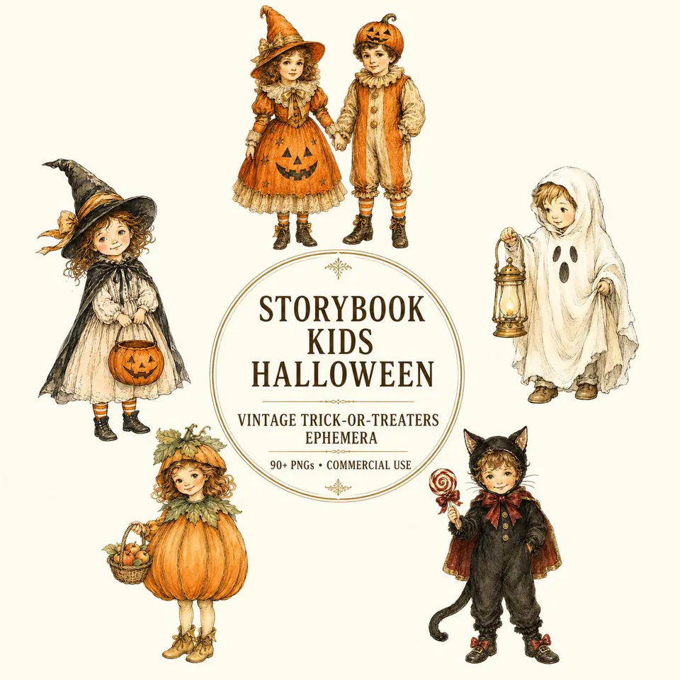 Vintage Trick-or-Treaters — cover of the VintageHauntArt collection